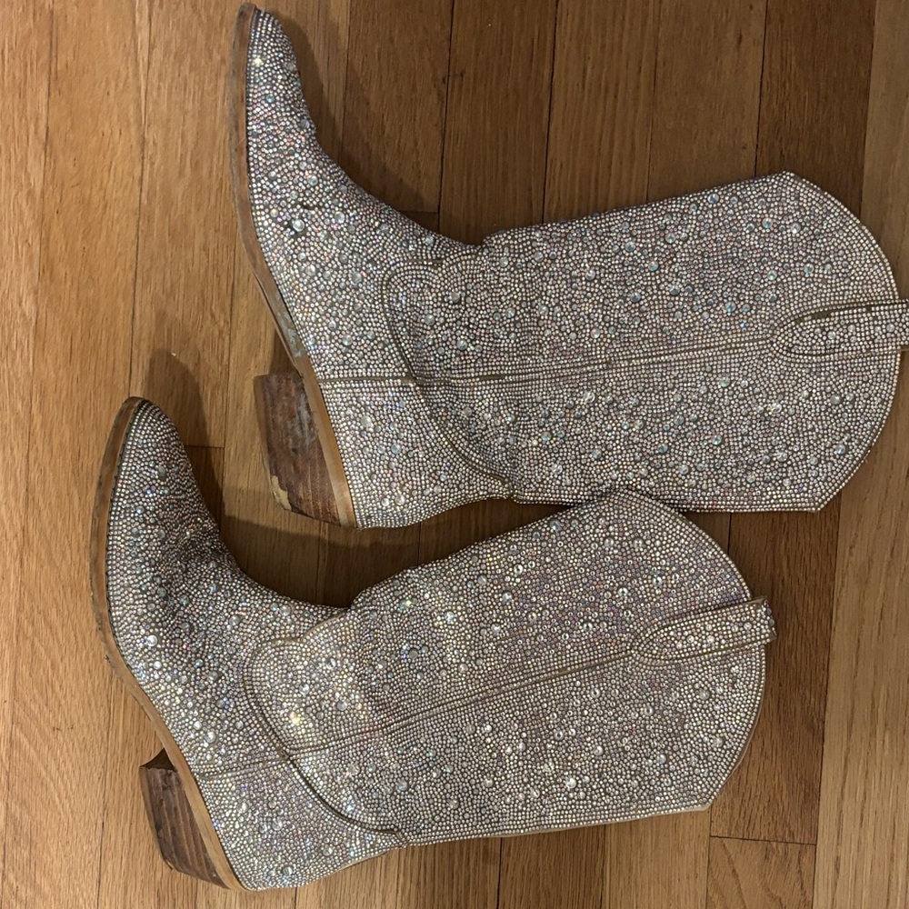 Steve Madden Sparkling Silver Heeled Boots